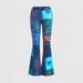 Women's Clothing Pattern Abstract Art Style Personality Trend Tight Flared Trousers_ecoleips.com
