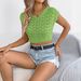 2026 Spring/Summer Casual Solid Color Round Neck Cropped Knit Top Vacation Shirt Cross-Border Women's Clothing_ecoleips.com