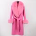 Women's Clothing Luxury Fox Fur Collar Wool Blend Coat Women's Winter Trench Coat Double Breasted Long Coat With Handmade Detailing ( Slim Fit)_ecoleips.com