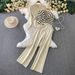 Women's Casual Knitwear Set Zipper Stand Collar Jacket Hong Kong Style Striped Shawl Wide Leg Pants 2025 New Arrival_ecoleips.com