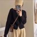 K New Loose Short Sweater Jacket Women's Thick Zipper Long Sleeved Knitted Cardigan Top_ecoleips.com