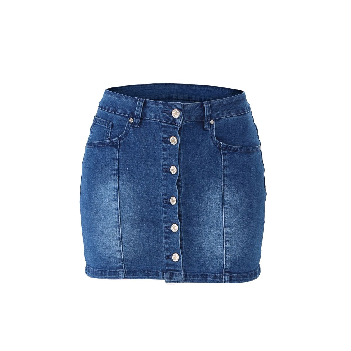 New Split-breasted Denim Casual Skirt Women's Summer Hip Skirt_ecoleips.com