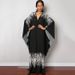 Handwoven Black & Red Floral Beach Cover Up – Lightweight Sun Protection Long Robe, Bikini Wrap, Swimwear Dress_ecoleips.com