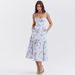 Cross-border Foreign Trade European And American Style Summer New Long Printed Suspender Dress, Off-shoulder Pleated_ecoleips.com