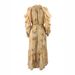 Modest Abaya Dress Elegant Floral Print Long Sleeve Wrap Dress With Waist Tie - Chiffon Maxi Dress For Women_ecoleips.com