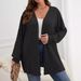 Women's Long Sleeved Solid Color Knitted Cardigan Top Loose Fit Autumn/Winter Outerwear For Plus Size Clothes_ecoleips.com