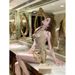 Unique Design Sexy Halter Top And Sequin Bodycon Mini Skirt Two-Piece Set For Women Summer New Style_ecoleips.com