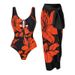 Women's Clothing Swimwear New Shoulder Printed Beach Holiday One-piece Swimsuit Suit_ecoleips.com