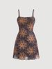 3D Printed Oil Painting Bodycon Dress - Slim Fit Sleeveless Wrap Dress With Waist Tie, Elegant Floral Summer Dress For Women_ecoleips.com