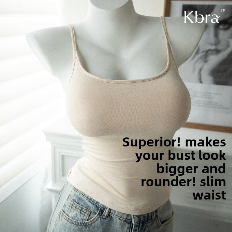 Kbra Comic-style Camisole, Summer Thin Style, For Small Breasts, Outward Expansion To Enhance Volume, Slim Fit, Can Be_ecoleips.com