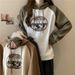 real-shot Women's Raglan Hooded Long-sleeve Sweatshirt Autumn, Slimming For Plus-size Women, Regular_ecoleips.com