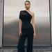 Spring/Summer Women's Asymmetrical Neckline Pleated Top Off-Shoulder Elegant Slim Fit Solid Color Stylish Casual T-Shirt_ecoleips.com
