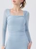 K Women's Yoga Clothing With Long Sleeves, Fixed Cups, Mesh Splicing, Beautiful Back Straps, Breast Pads, Long And Slimming Solid Color Fitness_ecoleips.com