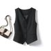 Suit For Women, Small Vest, 2025 Spring And Autumn New Slim Fit Outerwear, Layered Wear, Women's Gray Short Vest_ecoleips.com