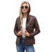 K Hooded Leather Jacket Two-piece Set, Detachable Plus Size Leather Jacket For Women_ecoleips.com