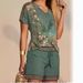 Verve 2025 Summer Women's Casual Fashion Printed Comfortable V-neck Top + Shorts Two-piece Set_ecoleips.com