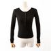 Aria Basics Aria Basics 2024 Cross-border European And American Women's See-through Long Sleeve T-shirt Button Ribbed Slim Knit_ecoleips.com