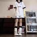 Dongdaemun Women's Korean Style Casual Sports Fashion Set Loose Short Sleeved Two Piece Set Trendy Running Shorts Summer 2024_ecoleips.com