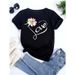 European And American Clothing With Round Neck, New Casual Dandelion Floral Plus-size Women's Wear_ecoleips.com