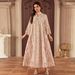 Modest Abaya Dress Premium Dubai-Inspired Kaftan Dress - Elegant Embellished Abaya With All-Over Print & Rhinestone Details, Loose Fit Long Sleeve_ecoleips.com