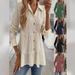 "Textured Long Sleeve Button-Down Shirt For Women – Solid Color Casual Top, Euro-American Style, Autumn & Winter Essential"_ecoleips.com