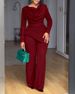 "Sweetheart Jumpsuit – Flowy Long-Sleeve Romper With Straight Leg For Women_ecoleips.com