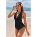 Women's Sexy Leopard Print One Piece Swimsuit Deep V Halter Neck Tight Fitting Bikini American Style Summer Vacation Swimwear_ecoleips.com