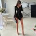 Women's Clothing Women's V Neck Slim Fit Tie Up Ruffle Bell Sleeve Dress Style Autumn For Formal & Casual For Women_ecoleips.com