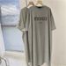 Summer Oversized Loose Dress Women 2025 New Simple Casual Letter Printed Short Sleeved Dress_ecoleips.com