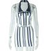 Women's European American Style Sleeveless Halter Neck Striped Contrast Color Hip Skirt Suit Autumn Personalized Digital Print_ecoleips.com