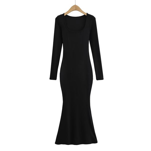 YPFF Trendy Women's Dress, European American Internet Celebrity Style, Pure And Sexy, Square Neck, Slim Fit, High Waist,_ecoleips.com