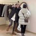 girl Girl Girl Hooded Lace-Up Waist Down Jacket For Women, White Duck Down, 2025 Winter New Korean Version, Loose Thickened Warm Coat_ecoleips.com