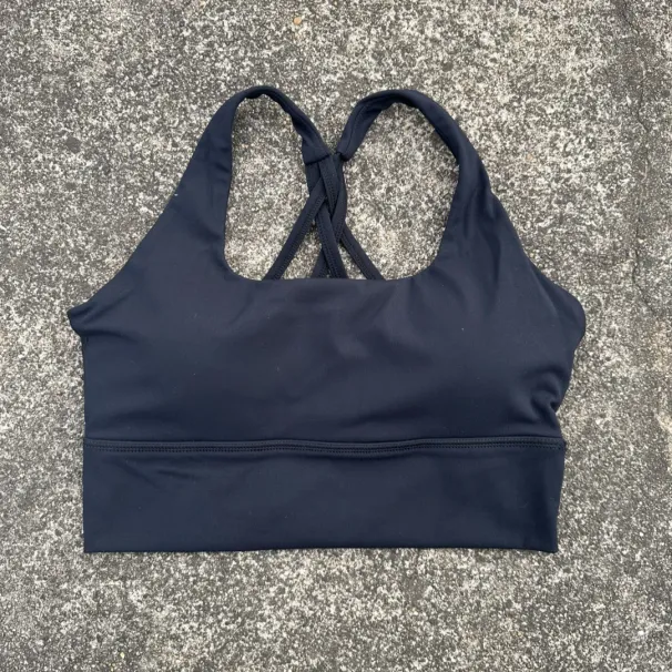 Solid Color Soft Tight Gym Yoga Underwear High Strength Shockproof Women Cross Back Fitness Bra Sport Top Comprehensive Butter_ecoleips.com