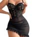 Aria Basics Cross-Border Foreign Trade European And American New Style Lingerie Sexy Ladies Lace Mesh See-Through Home Wear Hip_ecoleips.com