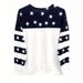 Aria Basics Aria Basics European Women's Clothing Spring And Autumn Round Neck Casual Striped American Flag Print Loose Long Sleeve_ecoleips.com