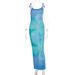 European And American Style 2025 Summer New Sexy Fashion Gradient Print Strap Slim-fit Bodycon Dress For Women_ecoleips.com