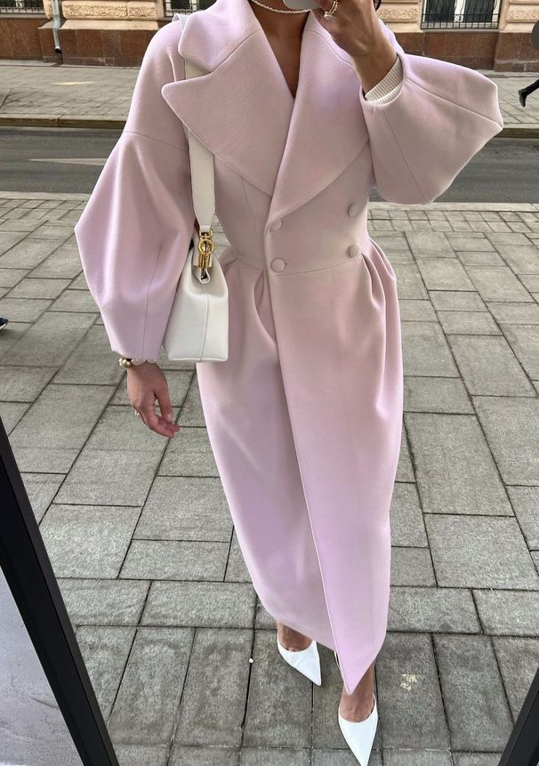 "Vintage Palace-Style Wool Coat – Retro Lantern Sleeves & Wide Lapel, Elegant Winter Long Coat For Women"_ecoleips.com