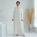 Modest Abaya Dress Exquisite Solid Color Lace Dress For Muslim Women Fashionable Polyester Dress For Middle East_ecoleips.com