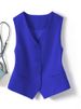 K Suit Vest, Women's Tank Top, New Slim Fit, Layered On Top, Women's Style, Camisole, Blue Short Vest_ecoleips.com