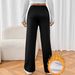 Women's Clothing Women's Autumn Winter Thermal Wide Leg Pants Fleece Lined Thickened Casual Versatile Lambswool Pants_ecoleips.com