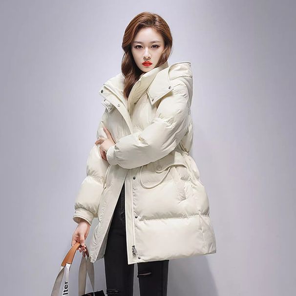 girl Girl 2025 Winter New Beaded Composite High-End Printed High-Quality Jacket For Women Versatile White Duck Down Coat_ecoleips.com