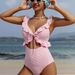 Women’s Floral Lace Trim One-Piece Swimsuit – Modest Cut With Elegant Peekaboo Details | Soft Padded Cups | S/M/L/XL_ecoleips.com