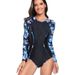 Aria Basics 2024 European And American Foreign Trade Conservative One-piece Long-sleeve Surfing Sun-protective Women's Swimsuit, Hot_ecoleips.com