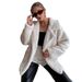 Women's Clothing autumn and winter women's plush coat new fashion casual tops manufacturers_ecoleips.com