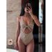 Women's Plaid Lace-Up Bikini One Piece Swimsuit European American Style Beach Hot Spring Swimwear Cross Border 2026 New_ecoleips.com
