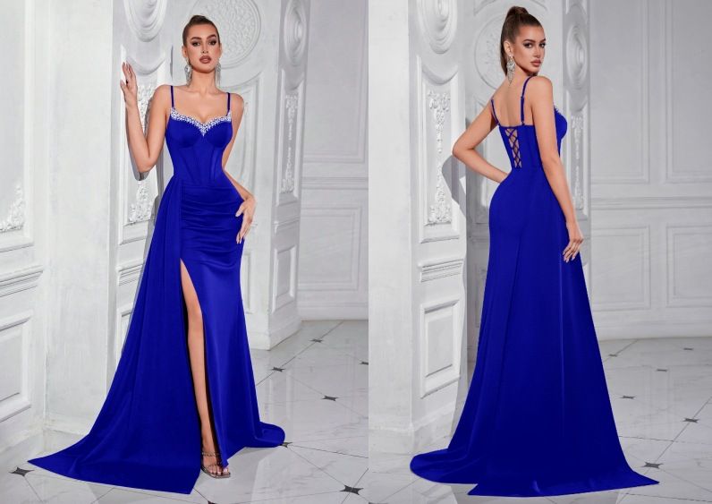 Foreign Trade High-End Socialite Style Dress Hot-Selling Heavy Beading And Rhinestone Elegant Niche Evening Gown_ecoleips.com