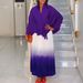 Women's Clothing Plus Size Women's Spring New Fashion Strap Bat Sleeve Top Gradient Color Skirt Two Piece Set_ecoleips.com