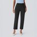 Women's Clothing Women's High Waist Side Pocket Nine Point Pants Business Casual Yoga Pants_ecoleips.com