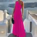 Women's Fashion 2025 Summer New Single Shoulder Sleeveless Long Dress_ecoleips.com