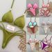 Women's Sexy Three Piece Bikini Set European American Style High End Swimsuit for Spring Resort Surfing with Chest Pad Wire-Free_ecoleips.com